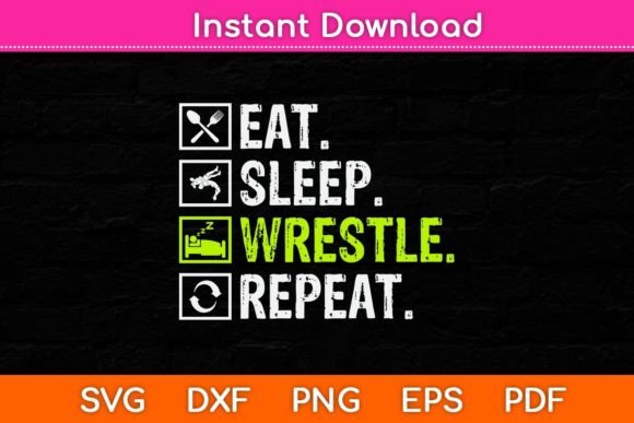 Eat Sleep Wrestle Repeat Wrestling Graphics and Crafts Review
