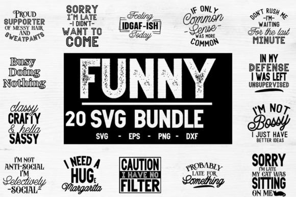 Funny SVG Cut Files Bundle for Graphics and Crafts
