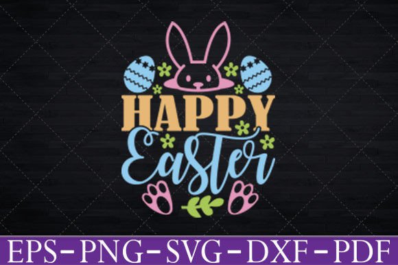 Happy Easter Bunny Rabbit Face Funny Graphics for Crafts