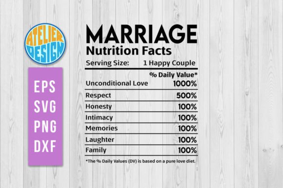 Marriage Nutrition Facts Svg Graphics and Crafts Review