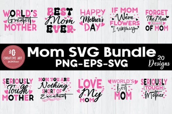 Mother s Day SVG Bundle Mom Mama SVG Bun Graphics and Crafts