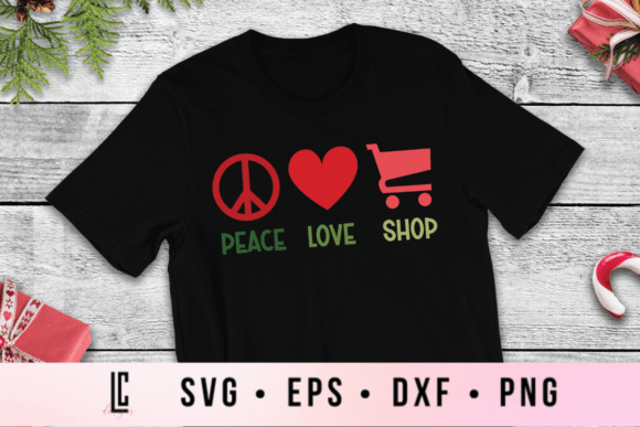 Peace Love Shopping SVG Black Friday Graphics and Crafts