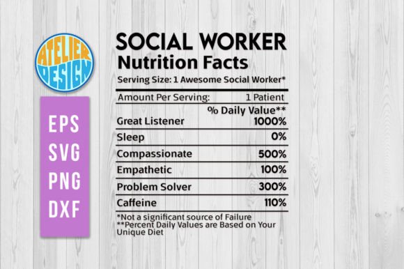Social Worker Nutrition Facts Svg Graphics and Crafts Review