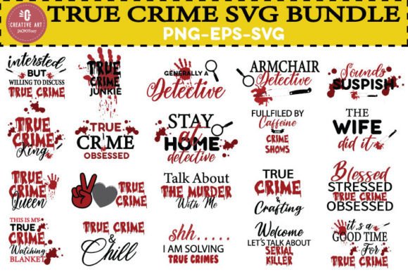 True Crime Bundle Svg, True Crime SVG, M Graphics and Crafts