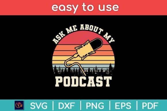 Vintage Eat Sleep Podcast Repeat Funny Graphics and Crafts